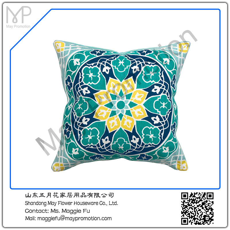 geometry printing cotton Cushion with padding embroideried