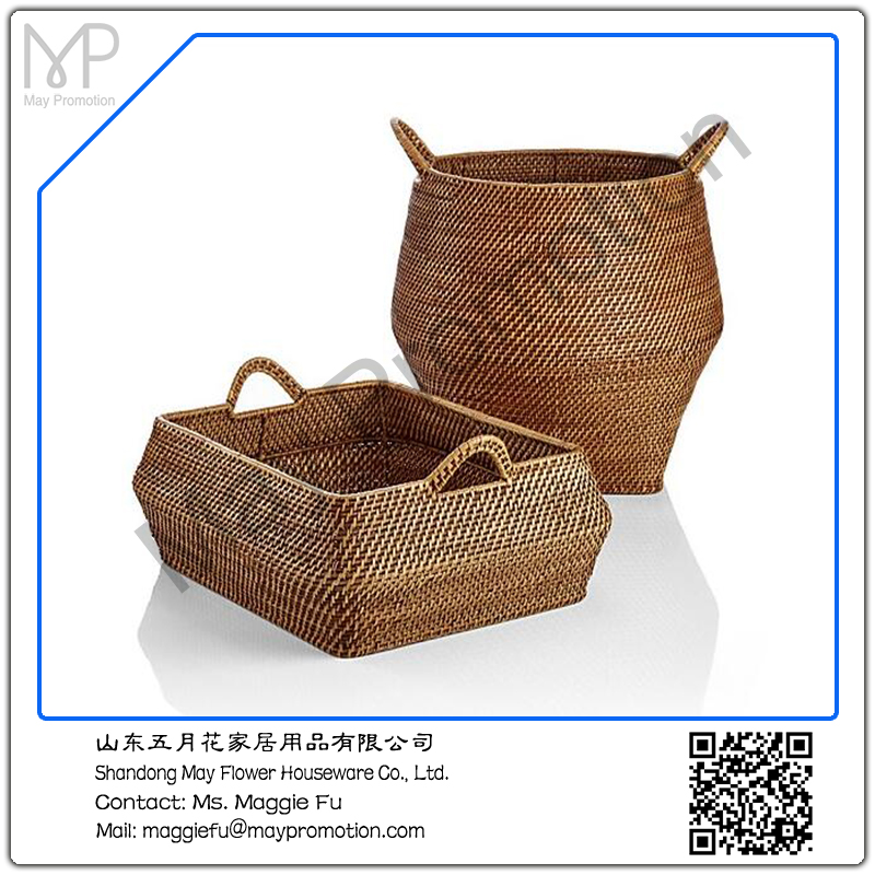 Honey Round Rattan Storage Basket Wicker Corn Honey Round Rattan Storage Basket