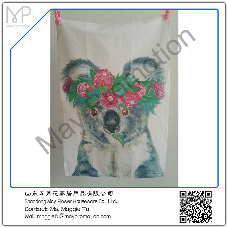 linen cotton tea towel by digital printing MOQ 200pcs